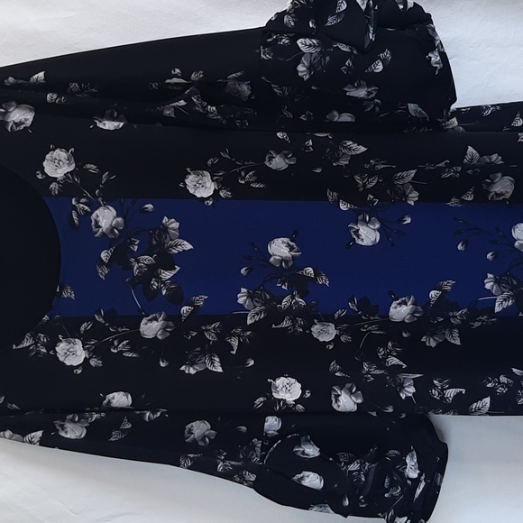 Alfani Tops - Alfani Black and Blue Floral Blouse